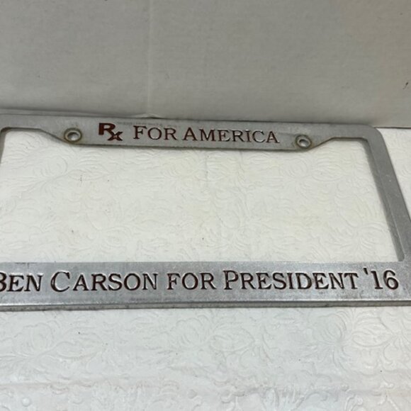 Ben Carson For President '16/Rx For America License Tag Plate Frame - Picture 4 of 9